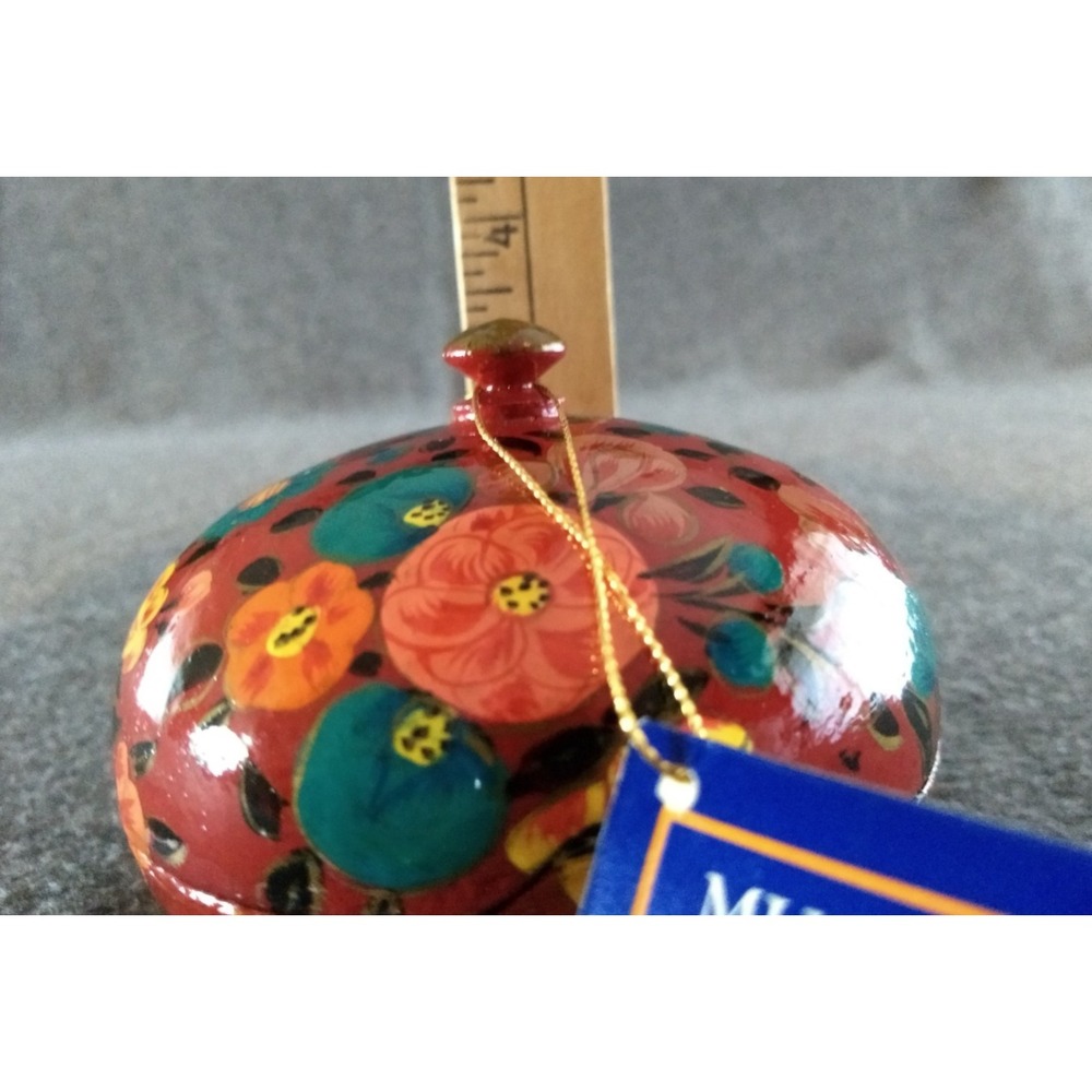 Enesco Floral Wooden Trinket Box Handpainted‎ Museum American Folk Art Gift Box - Picture 15 of 16